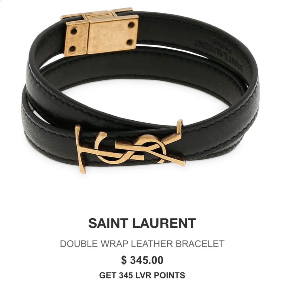 YSL double wrap leather bracelet